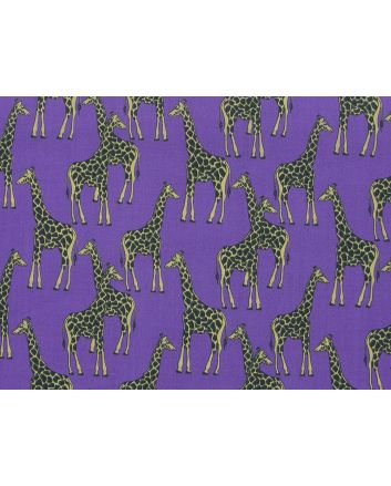 Bright Safari Giraffe Polycotton Print, Purple