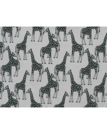 Bright Safari Giraffe Polycotton Print, White