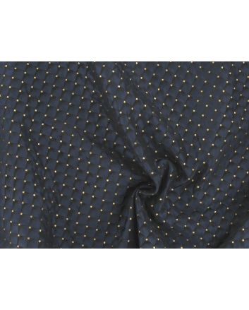 Brocade Squares - Blue with Gold