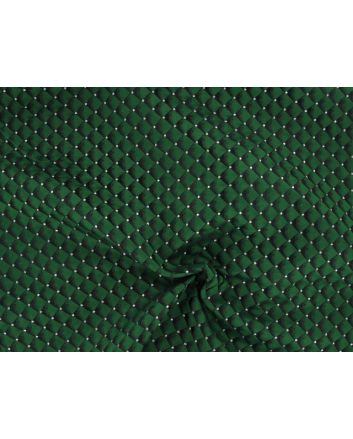 Brocade Squares - Green with Silver