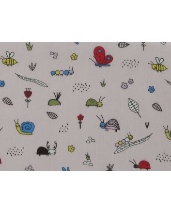 Bugs Life Polycotton Print, Baby Pink