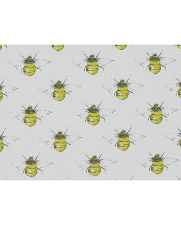 Busy Bees Cotton Poplin Print, Ivory