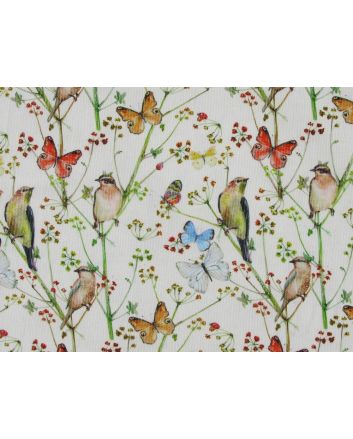 Butterflies and Birds Printed Cotton Needlecord