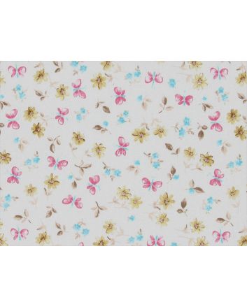 Butterfly Daisy Cotton Poplin Print, Ivory