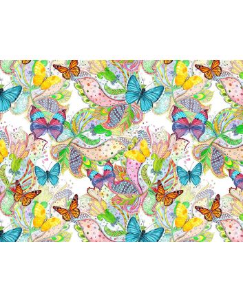 Butterfly Garden Cotton Print, Dazzle