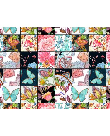 Butterfly Patchwork Cotton Print