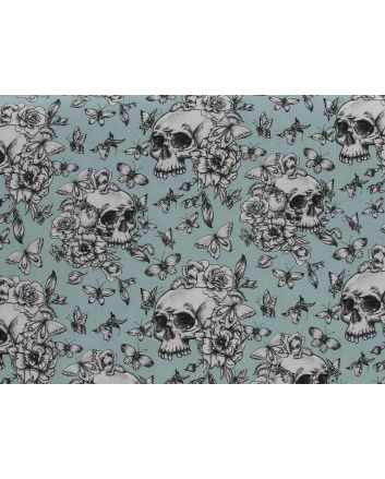 Butterfly Skulls Cotton Print