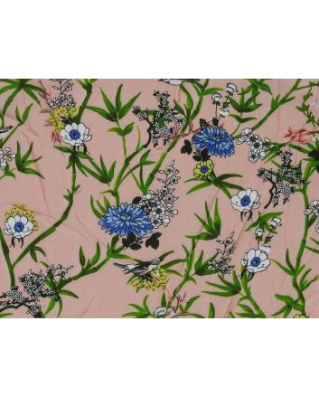Camellia Viscose Print, Peach