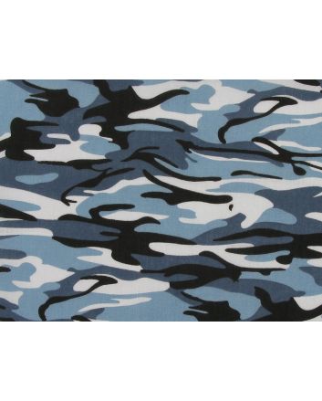 Camoflauge Polycotton Print, Ocean