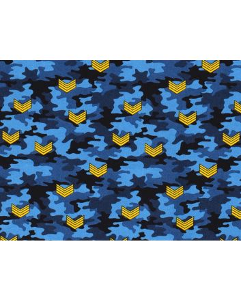 Camouflage Brigade Cotton Poplin Print, Blue