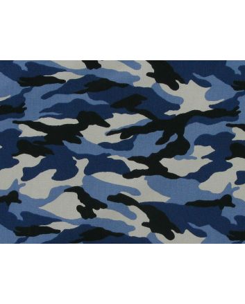 Camouflage Cotton Poplin Print, Glacier