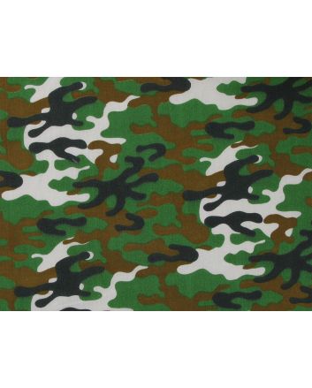 Camouflage Flash Polycotton Print, Green