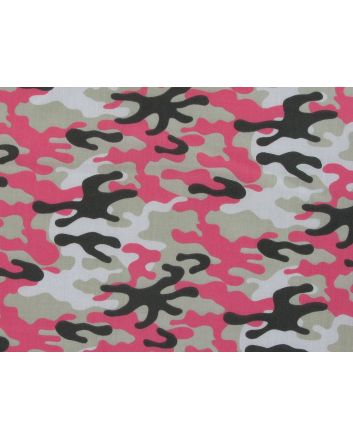 Camouflage Flash Polycotton Print, Pink