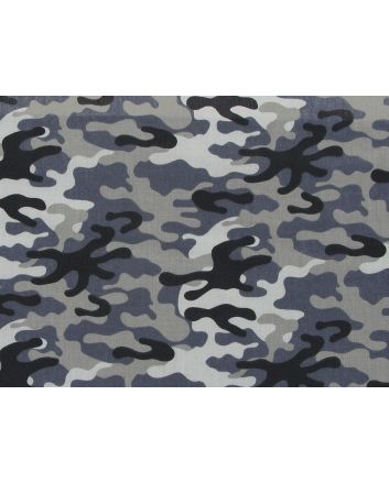 Camouflage Flash Polycotton Print, Slate