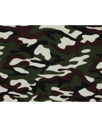 Camouflage Printed Cotton Corduroy, Olive