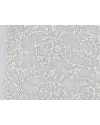 Carmel Floral Embroidered Lace, White
