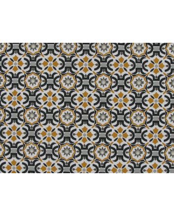 Carmelo Tile Cotton Print, Ochre