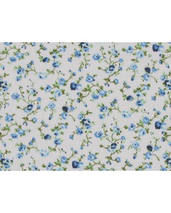 Chatsworth Garden Polycotton Print, Blue and White