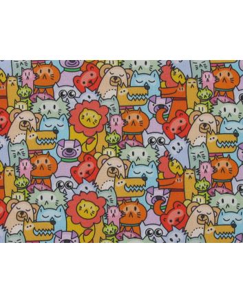 Cheerful Zoo Cotton Print