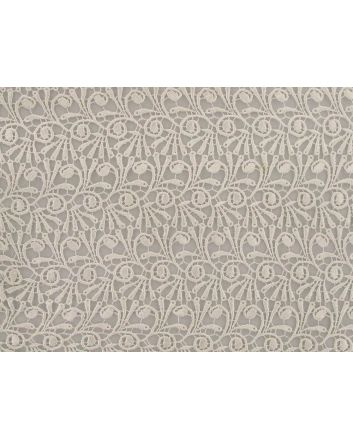 Chemical Embroidery Lace, Floral Bird, Cream