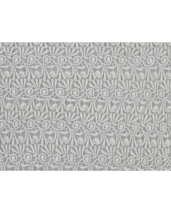 Chemical Embroidery Lace, Floral Bird, White