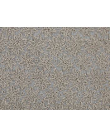 Chemical Raschel Embroidery Lace, Sunflower, Coffee