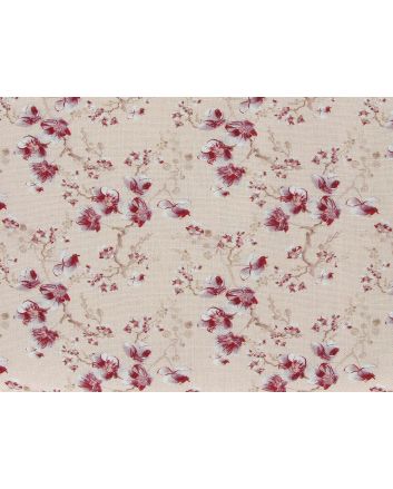 Cherry Blossom Printed Linen Blend, Pastel Pink