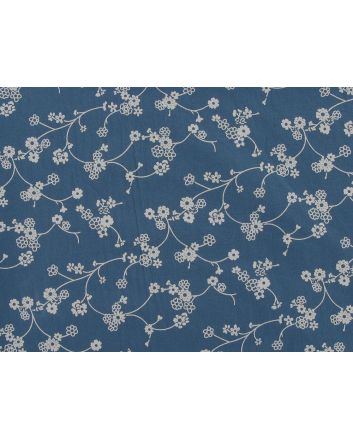 Cherry Blossom Washed Cotton Print, Blue