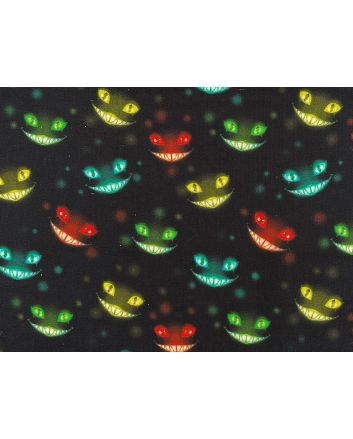Cheshire Cat Glowing Smile Cotton Print, Multi