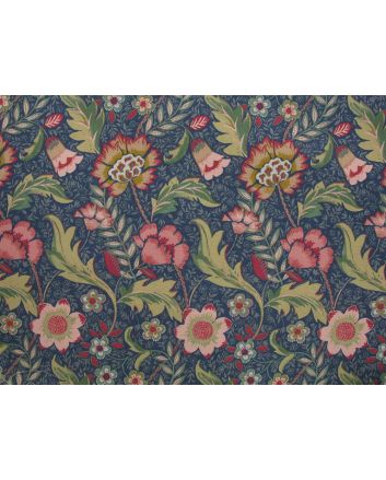 Chester Garden Cotton Curtain Fabric, Navy
