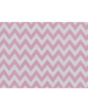 Chevron Polycotton Print, Baby Pink