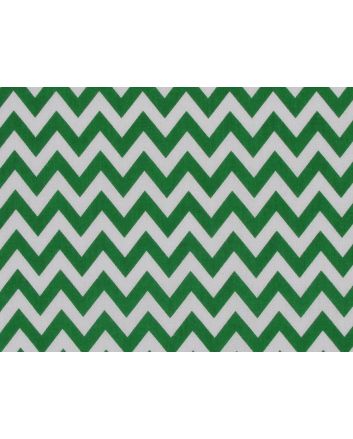 Chevron Polycotton Print, Emerald