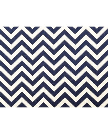 Chevron Polycotton Print, Navy