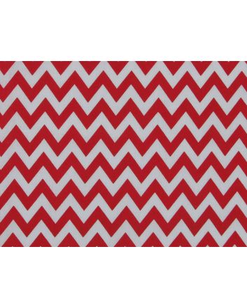 Chevron Polycotton Print, Red