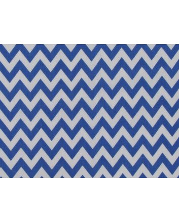 Chevron Polycotton Print, Royal Blue