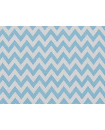 Chevron Polycotton Print, Sky Blue