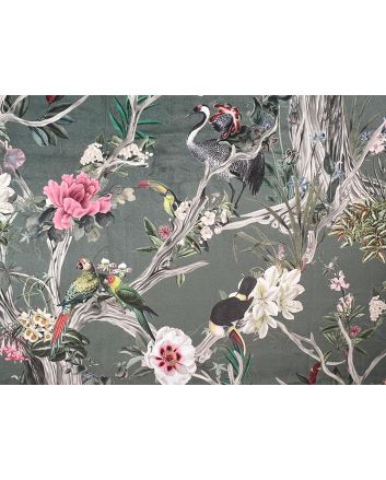 Chinoiserie Printed Velvet, Silver