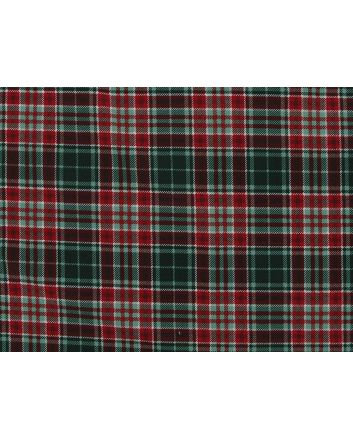Christmas Check Tartan Cotton Poplin Print, Green