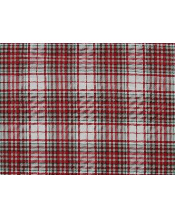 Christmas Check Tartan Cotton Poplin Print, Ivory