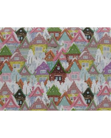 Christmas Cottages Cotton Jersey