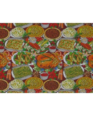 Christmas Dinner Cotton Print