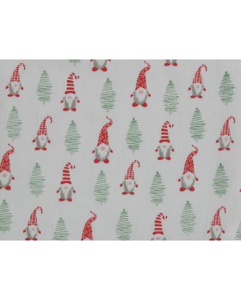 Christmas Gnome Polycotton Print