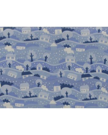 Christmas Snow Gobe Scene Polycotton Print, Sky