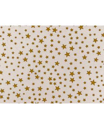 Christmas Stars Cotton Print, Cream