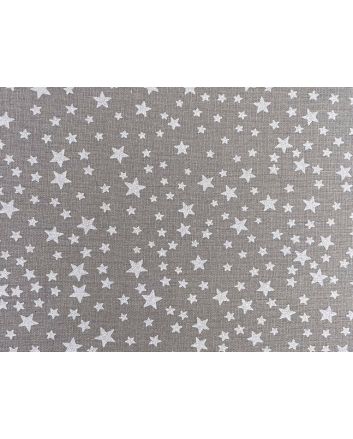 Christmas Stars Cotton Print, Silver