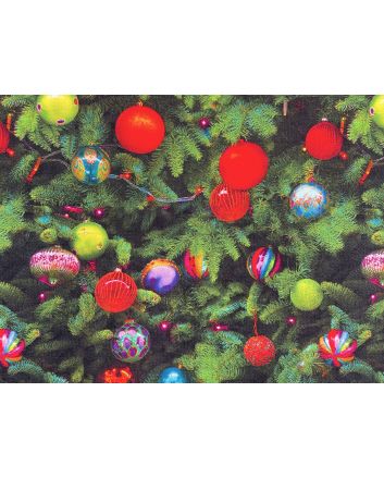 Christmas Tree Baubles Cotton Print
