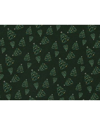 Christmas Tree Swirl Cotton Poplin, Green
