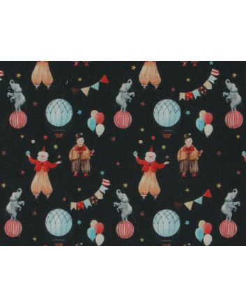 Circus Craze Cotton Print, Black