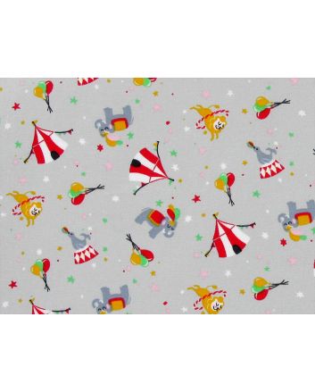 Circus Day Cotton Poplin Print, Grey