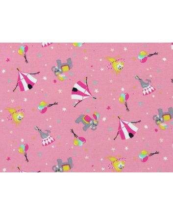 Circus Day Cotton Poplin Print, Pink
